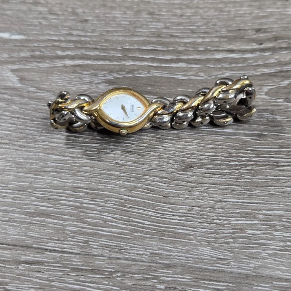 Seiko Quartz Two Tone Gold Silver Bracelet Women's Watch 1N00-6C79  5